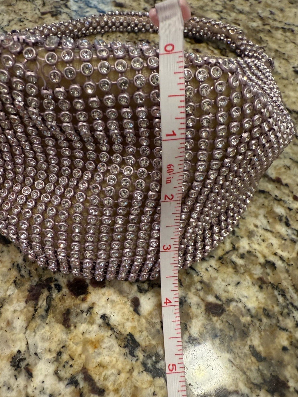 Rhinestone formal mini bag gold cloth interior special occasions - Picture 11 of 14